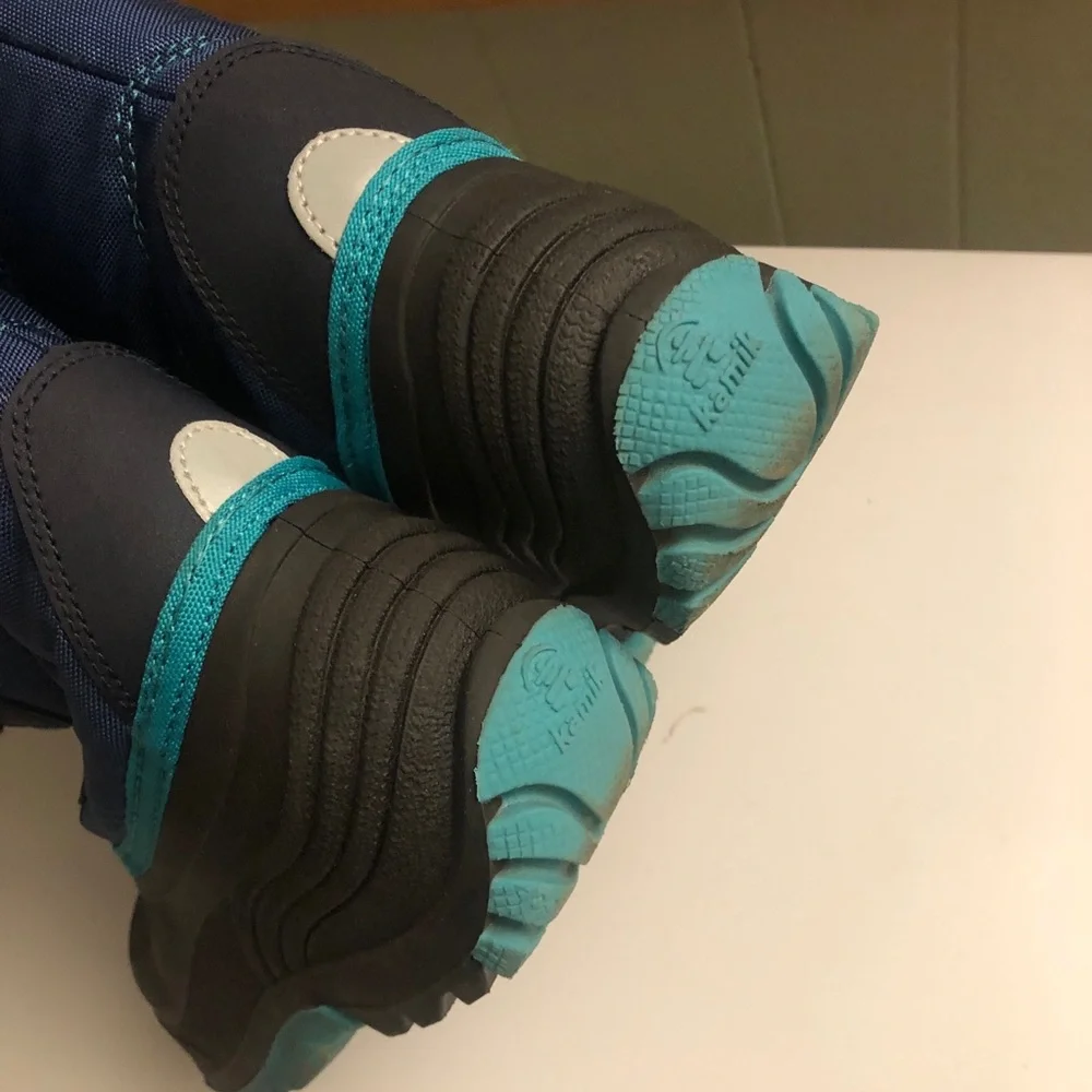 Kamik Kids Blue and Black Faux-Fur Winter Boots